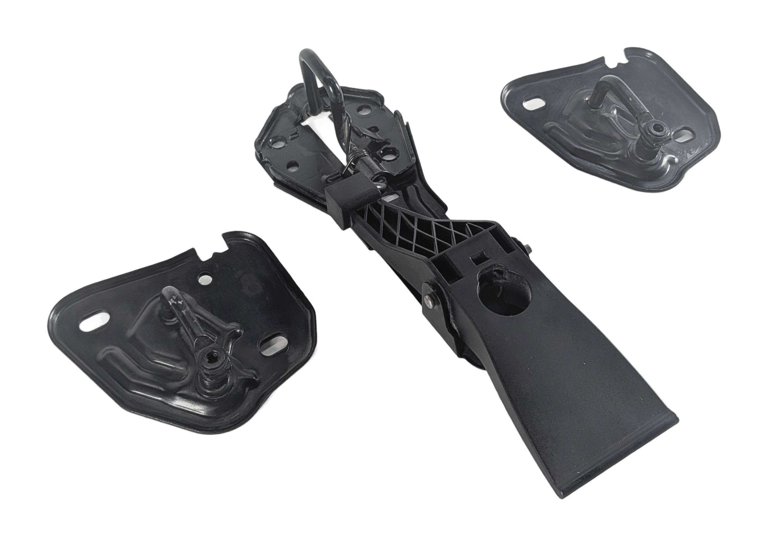 2012 AUDI A6 (C7 4G) FRONT HOOD LID LATCH STRIKER PLATE w/ SAFETY CATCH SET/3 — exact item pictured