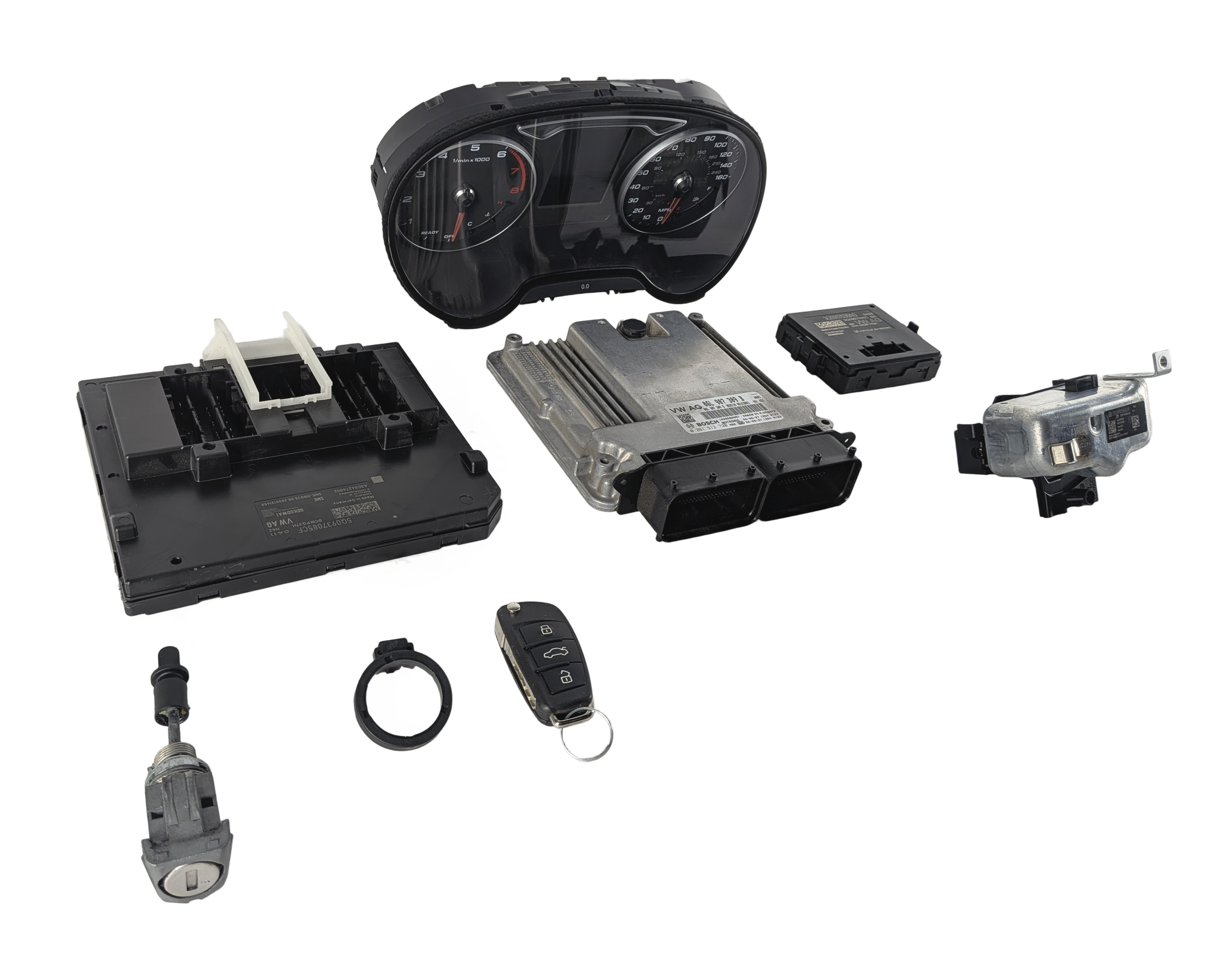 2020 AUDI A3 8V 2.0L (CZRA) ECM BCM MPH CLUSTER GATEWAY ELV IMMOBILIZER KEY SET — exact item pictured