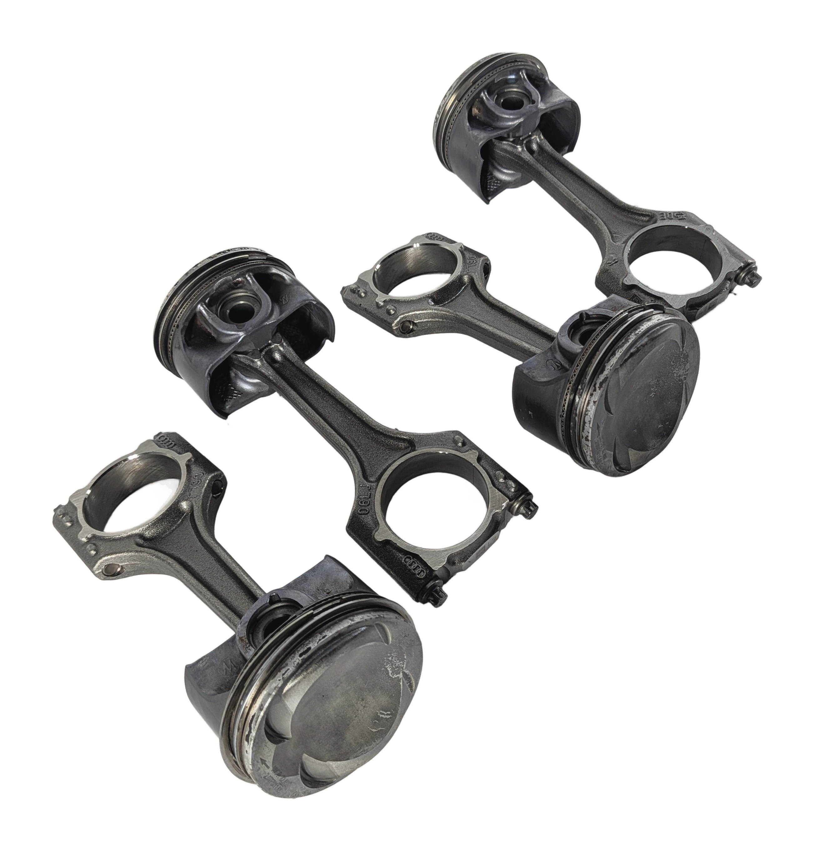 2017-2020 AUDI A3 (8V) & 2021 Q3 2.0L TURBO ENGINE PISTON & CONNECTING ROD SET 4 — exact item pictured