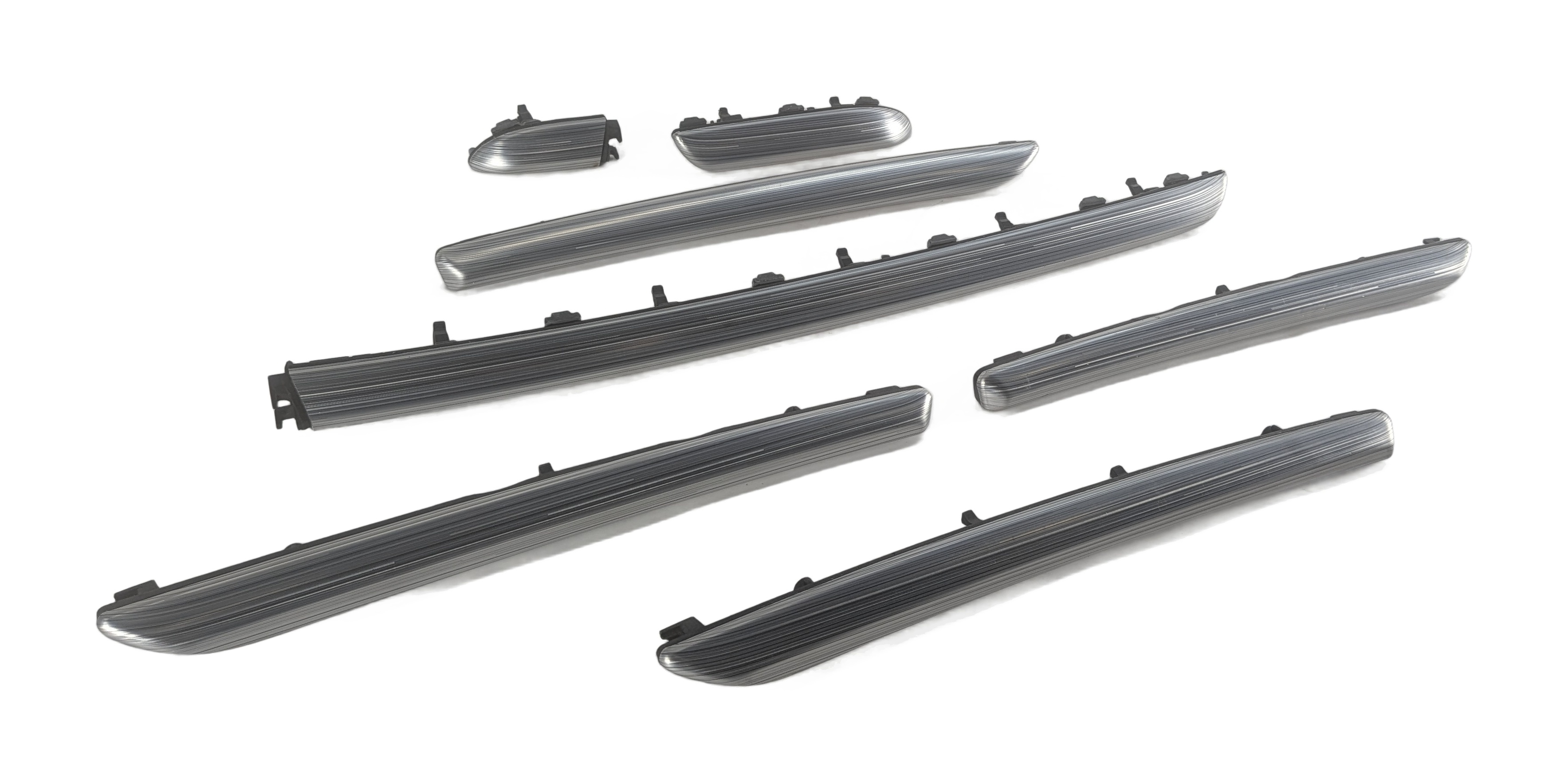 2020 AUDI A3 (8V) INTERIOR DOOR PANEL DASH INSERT TRIM SET/7 (Aluminum Mistral) — exact item pictured