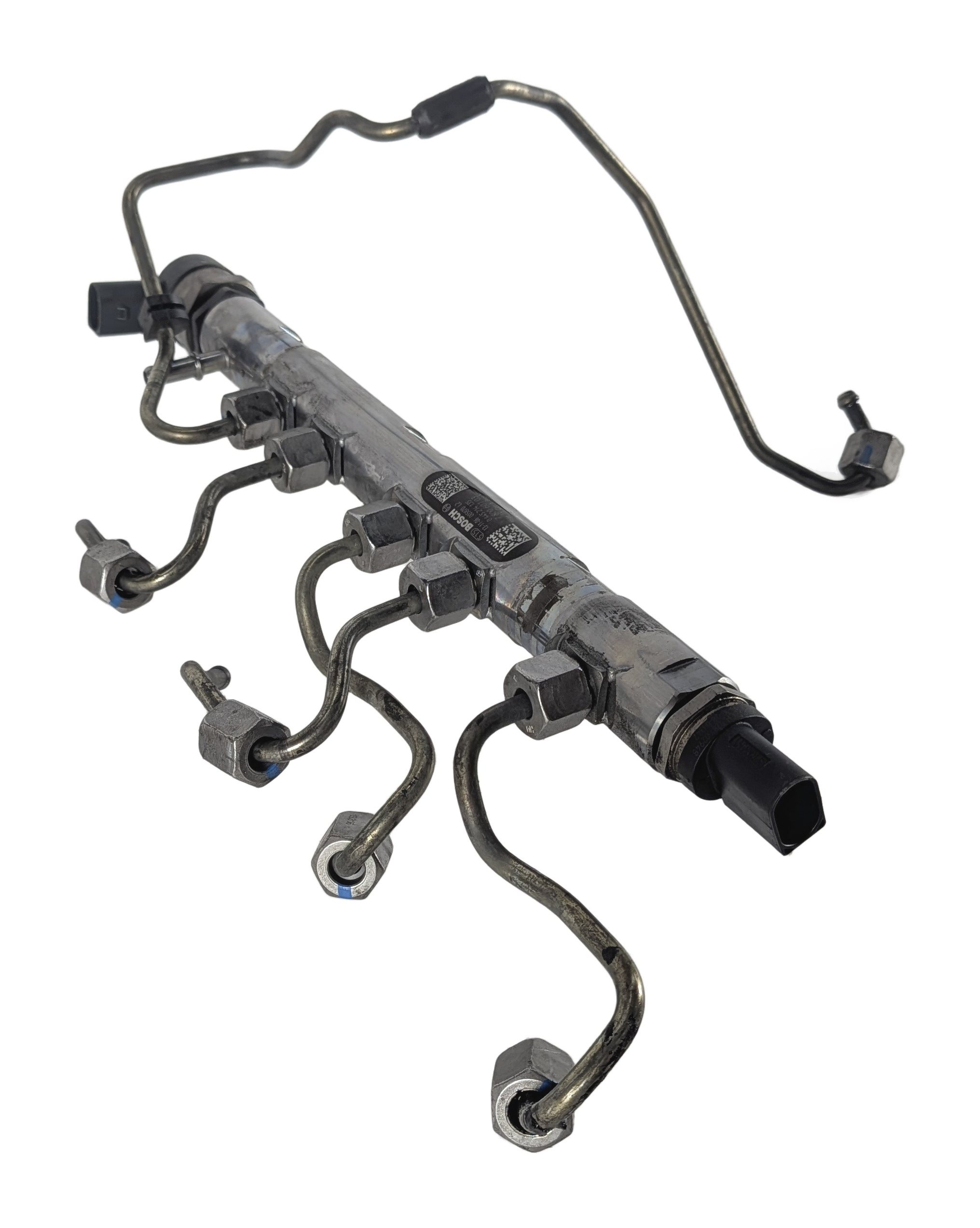 2014 BMW 328D (F30) 2.0L DIESEL N47T ENGINE FUEL RAIL w/ LINES PRESSURE SENSOR — exact item pictured
