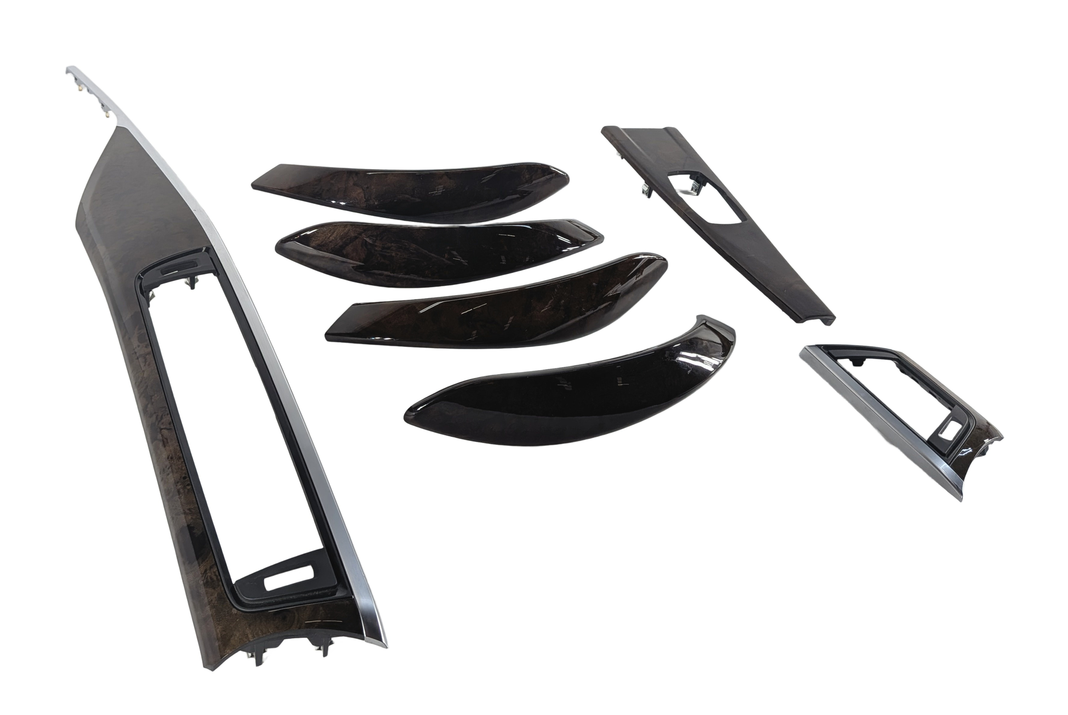 2014 BMW 328D (F30) INTERIOR DOOR DASH CENTER CONSOLE TRIM SET/7 (Burr Walnut) — exact item pictured
