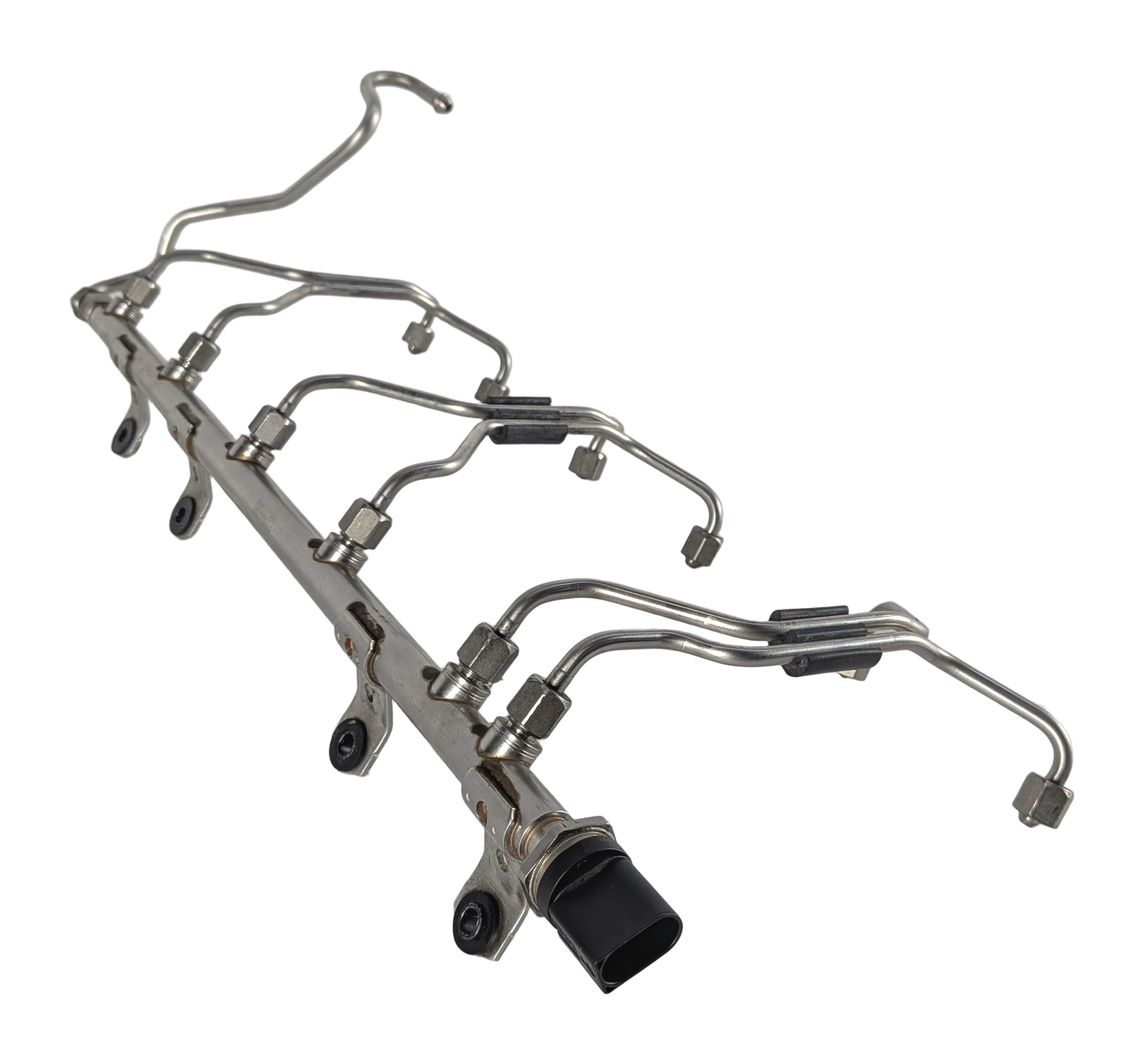 12-19 BMW 535i 640i F06 F10 3.0L N55 ENGINE FUEL RAIL w/ LINES PRESSURE SENSOR — exact item pictured