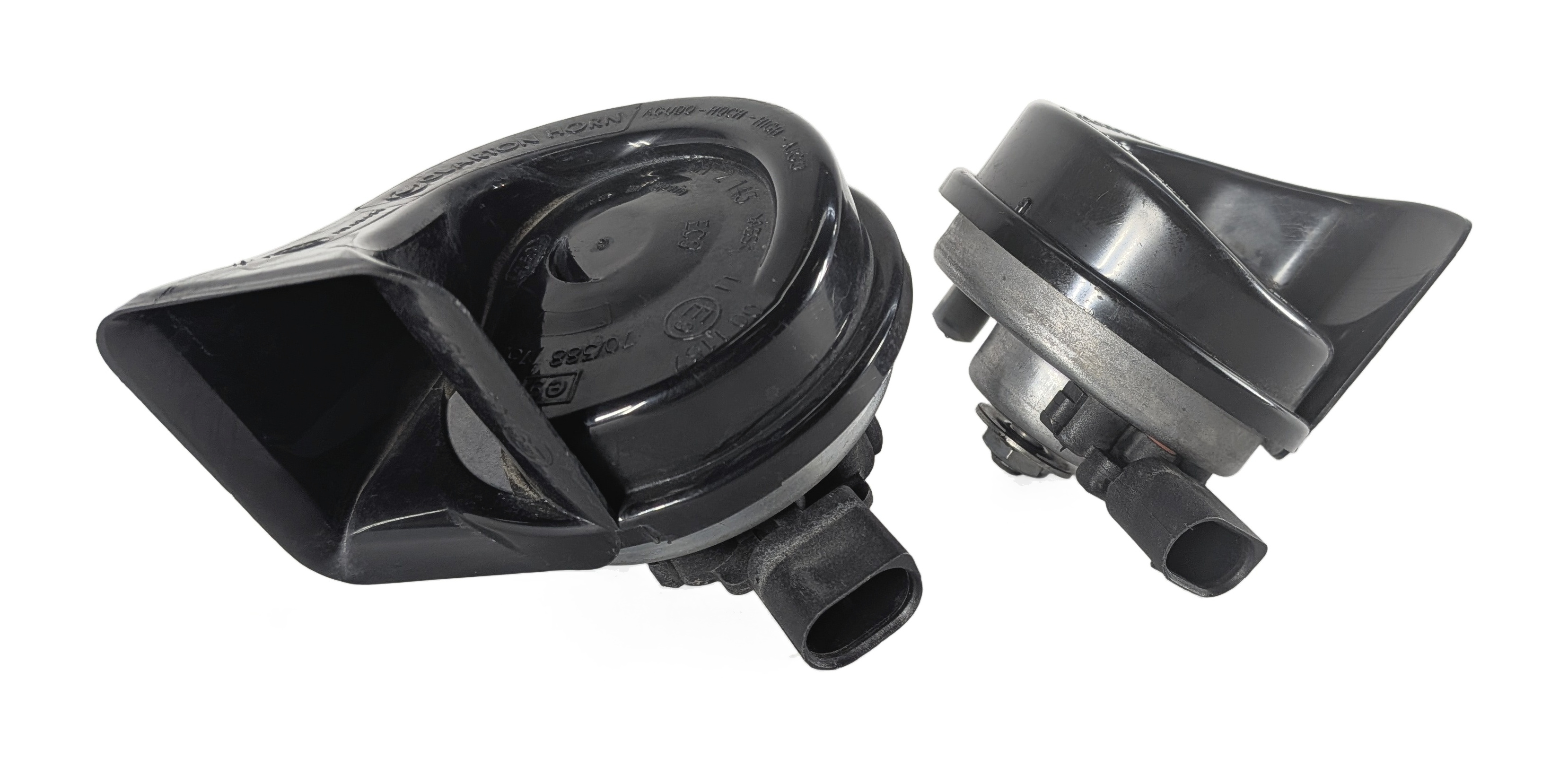 2011-2016 BMW 528i 535i 535iGT 550i 550iGT M5 (F10 F07) HIGH & LOW TONE HORN SET — exact item pictured