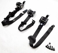 2008 BMW X5 (E70) REAR 2nd SECOND ROW SEATBELT BUCKLE RETRACTOR SET / 3 (BLACK)