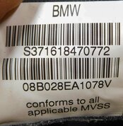 Thumbnail 11: 2008 BMW X5 (E70) REAR 2nd SECOND ROW SEATBELT BUCKLE RETRACTOR SET / 3 (BLACK)