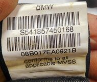 Thumbnail 9: 2008 BMW X5 (E70) REAR 2nd SECOND ROW SEATBELT BUCKLE RETRACTOR SET / 3 (BLACK)