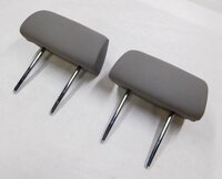 2008 BMW X5 (E70) REAR 2nd SECOND ROW LEFT & RIGHT (GRAY LEATHER) HEADREST SET/2