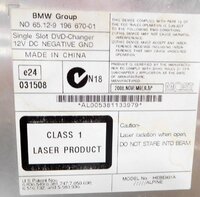 Thumbnail 6: 2008-2010 BMW 750i X5 X6 Z4 (F01 E70 E71 E89) VIDEO PLAYER 6-DISC DVD CHANGER