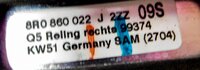 Thumbnail 5: 2009 AUDI Q5 (8R) LEFT & RIGHT SIDE ROOF TOP LUGGAGE RACK RAIL SET/2 (CHROME)