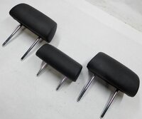 09 BMW X5 (E70) 2nd SECOND ROW LEFT CENTER RIGHT HEADREST SET/3 (BLACK LEATHER)