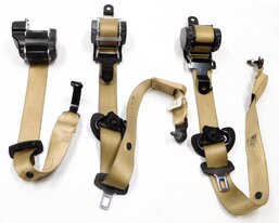 Thumbnail 2: 2009 BMW X5 (E70) REAR 2nd SECOND ROW SEATBELT BUCKLE RETRACTOR SET/3 (BEIGE)