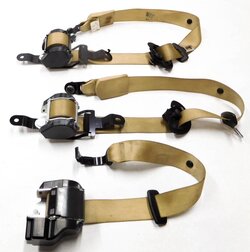 Thumbnail 3: 2009 BMW X5 (E70) REAR 2nd SECOND ROW SEATBELT BUCKLE RETRACTOR SET/3 (BEIGE)