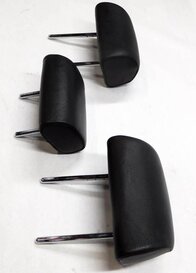 Thumbnail 3: 2008 BMW X5 (E70) REAR 2nd SECOND ROW (BLACK LEATHER LUSW) HEADREST SET-3