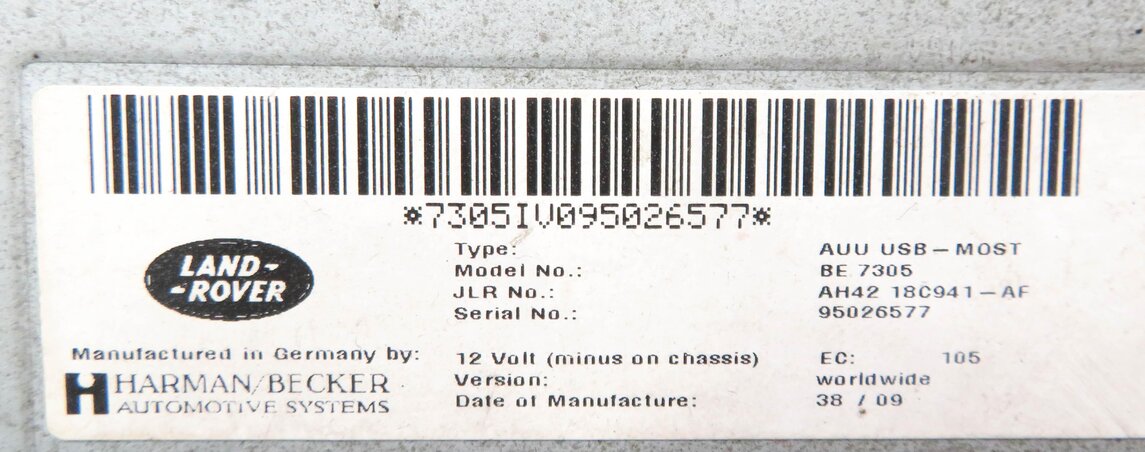 Thumbnail 6: 2010 RANGE ROVER SPORT (L320) i-POD INTERFACE CONTROL MODULE COMPUTER