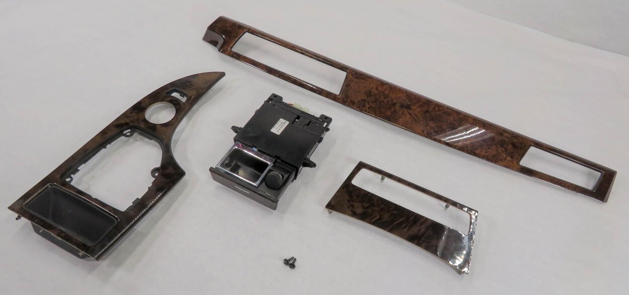 2008 BMW 535i (E60) DASH CONSOLE ASH TRAY (FINE WOOD) TRIM PANEL SET-4