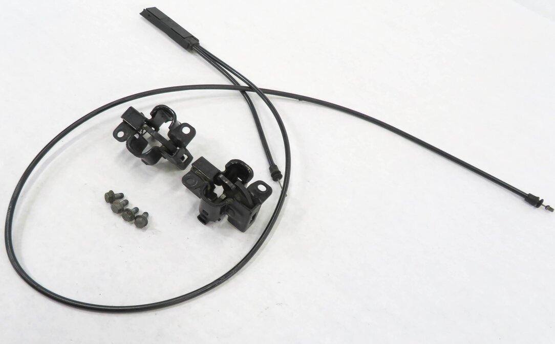 2009 MB ML320 (W164) FRONT HOOD LID LOWER LOCK LATCH CATCH SET-2 w/ CABLE