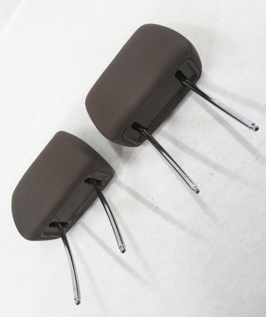 2007 BMW X5 (E70) FRONT LEFT & RIGHT (TOBACCO BROWN LEATHER) HEADREST SET-2