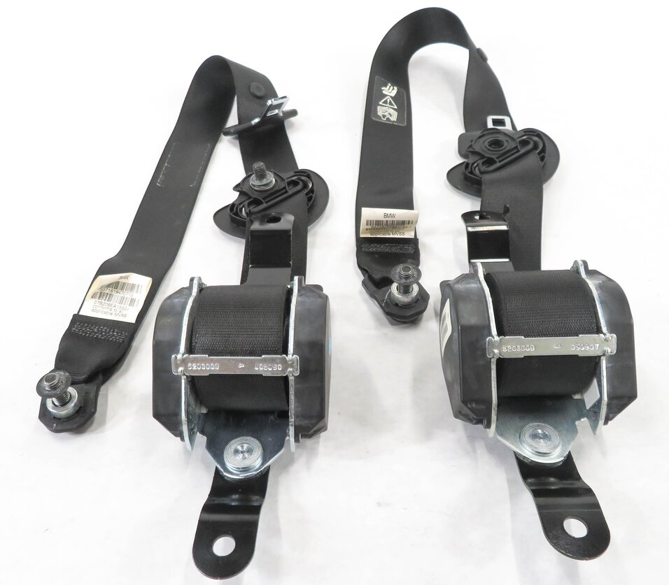 Thumbnail 4: 2007 BMW X5 (E70) REAR 2nd SECOND ROW SEATBELT BUCKLE RETRACTOR SET-2 (BLACK)