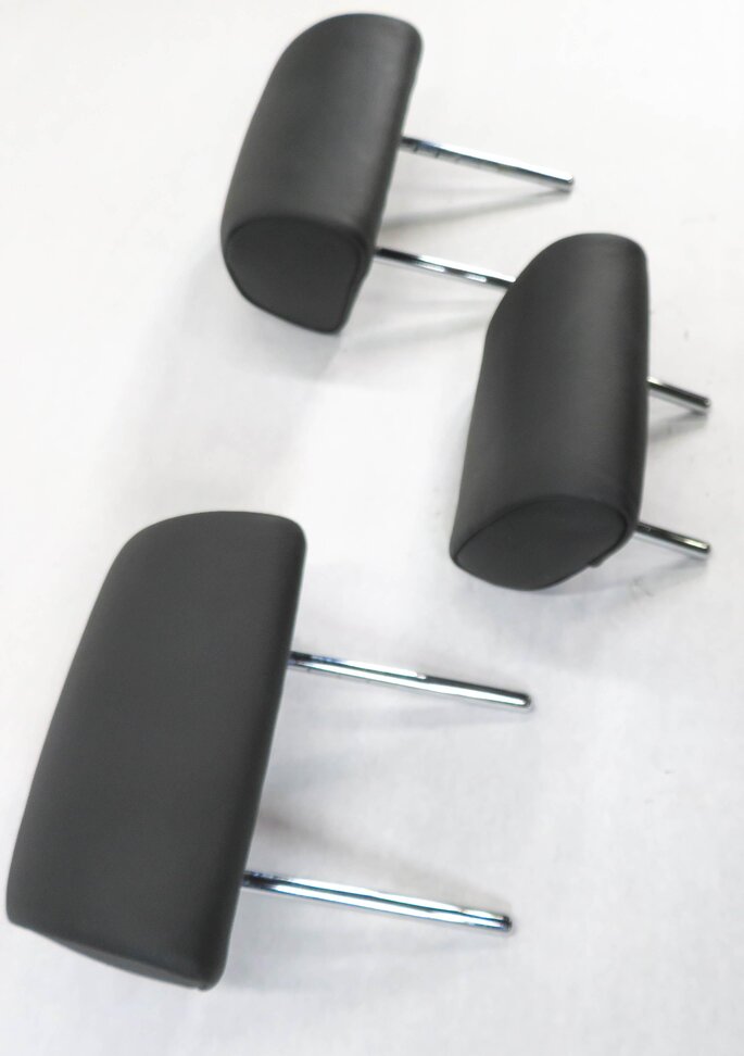Thumbnail 4: 2008 BMW X5 (E70) REAR 2nd SECOND ROW (BLACK LEATHER) HEADREST SET-3