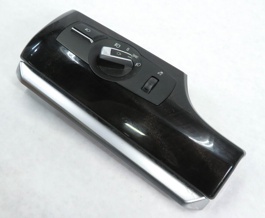 2011 BMW 550iGT (F07) HEADLIGHT FOG LIGHT LAMP CONTROL SWITCH (DARK ASH WOOD)