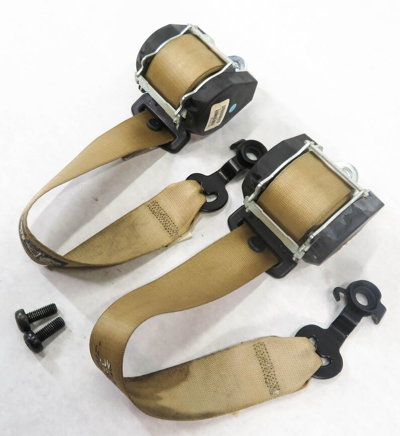 2008 BMW X5 (E70) LEFT & RIGHT 3rd THIRD ROW SEATBELT RETRACTOR SET-2 (BEIGE)