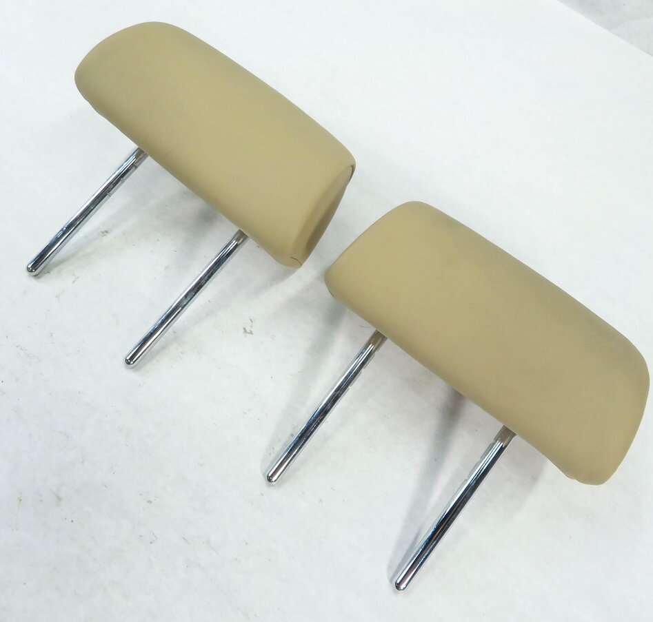 2008 BMW X5 (E70) REAR 2nd SECOND ROW (BEIGE LEATHER) HEADREST SET-2