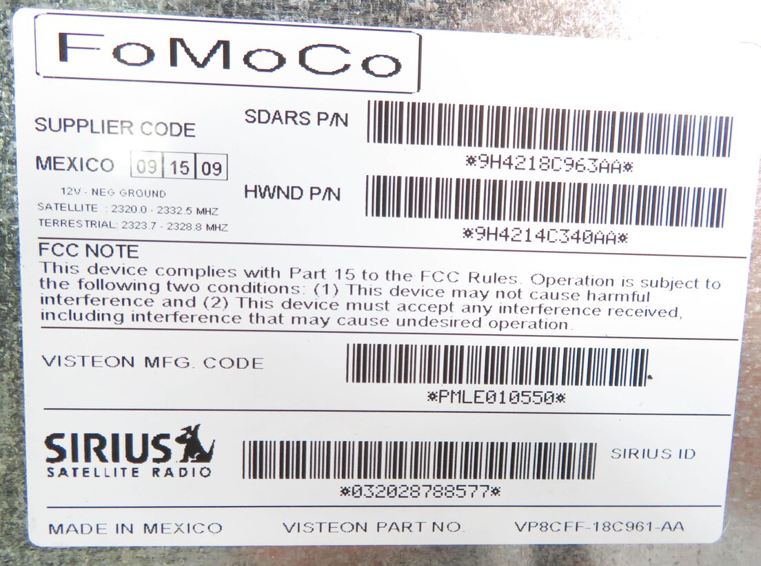 Thumbnail 6: 2010 RANGE ROVER SPORT (L320) SIRIUS SATELLITE RADIO RECEIVER CONTROL MODULE