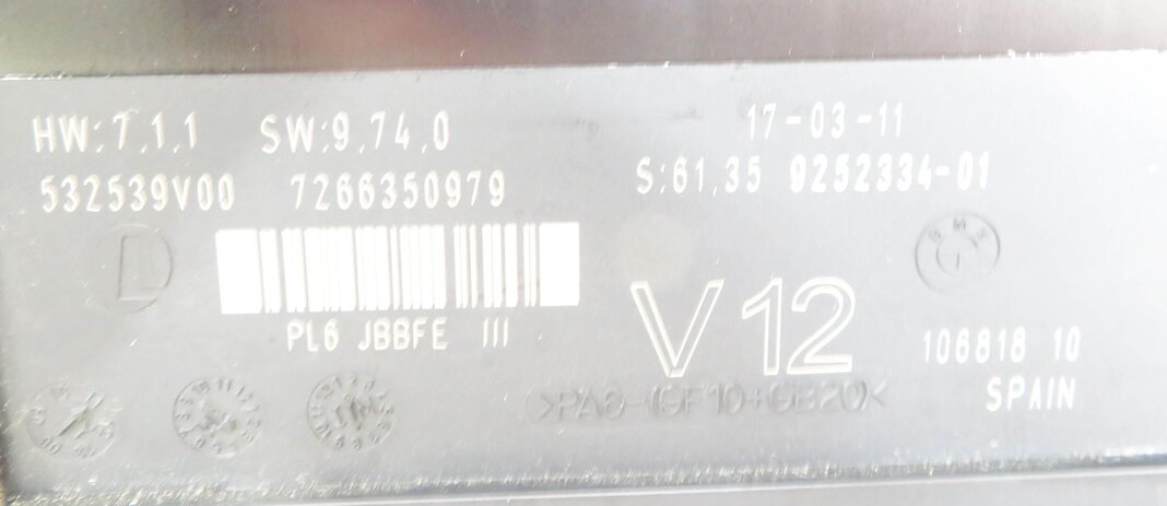 Thumbnail 7: 11-19 BMW 528i 535i 535iGT 550i 640i M5 M6 (F07 F10) PRIMARY BODY CONTROL MODULE