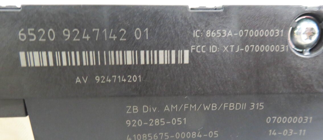 Thumbnail 6: 2011 BMW 535iGT (F07) RADIO STEREO ANTENNA AMP AMPLIFIER SIGNAL BOOSTER MODULE