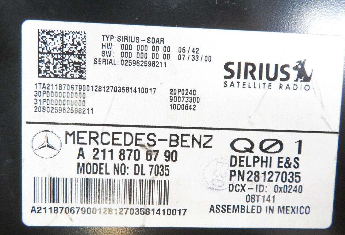 Thumbnail 6: 07-12 E320 E550 GL320 GL350 ML320 ML350 (X164 W164) SIRIUS SATELLITE RECEIVER