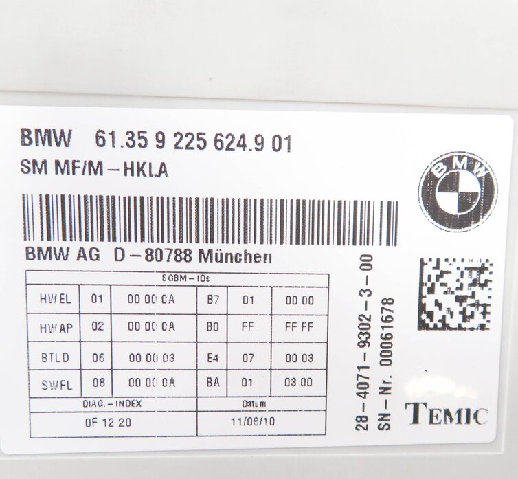 Thumbnail 6: 10-17 BMW 528i 535i 550i 650i 740i 750i 760i F10 F01 COMFORT MEMORY SEAT MODULE