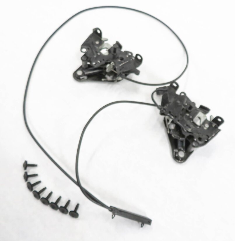 2011 BMW 740i (F01) FRONT HOOD LID LOCK LOWER LOCK LATCH SET-2 w/ CABLES