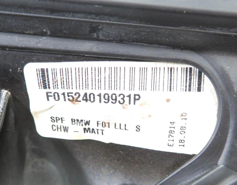 Thumbnail 7: 2009-2012 BMW 740i 750i 760i (F01) LEFT HEATED P-FOLD MEM AUTODIM MIRROR (BLACK)