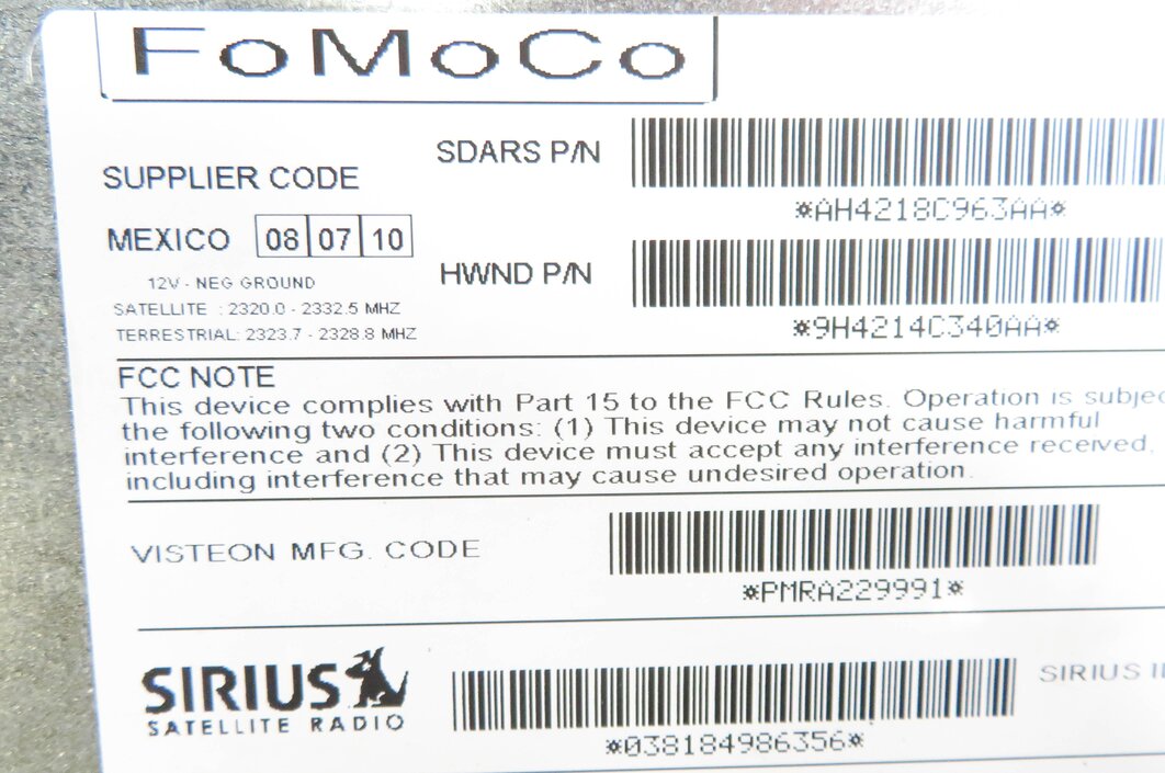 Thumbnail 6: 2011 RANGE ROVER SPORT (L320) SIRIUS SATELLITE RADIO STEREO MODULE