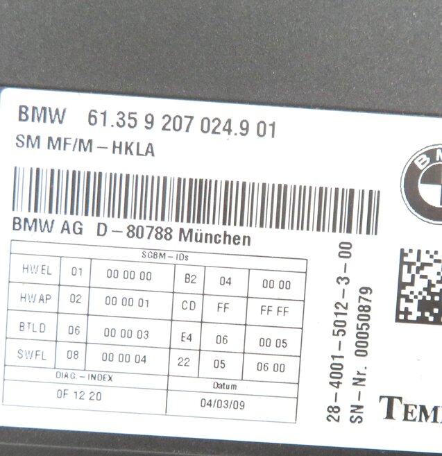 Thumbnail 6: 2009-2010 BMW 750i 760i (F01) FRONT COMFORT SEAT MEMORY CONTROL MODULE COMPUTER