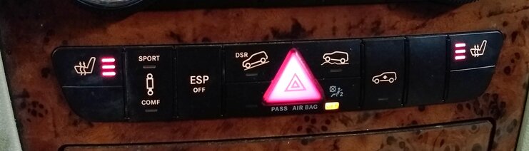Thumbnail 2: 2006 MB ML500 (W164) HEATED SEAT SPORT ESP DSR HAZARD TRACTION SWITCH PANEL