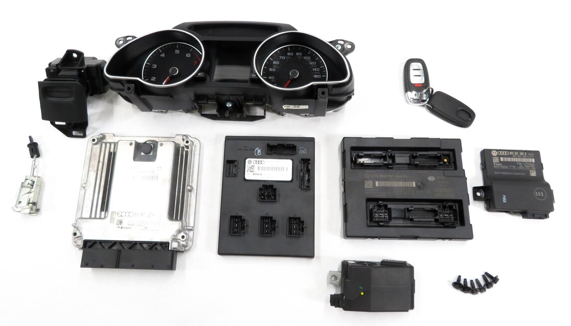 2015 AUDI A5 (B8 8T) 2.0L CPMB TURBO ENGINE ECM BCM IMMOBILIZER MODULE KEY SET