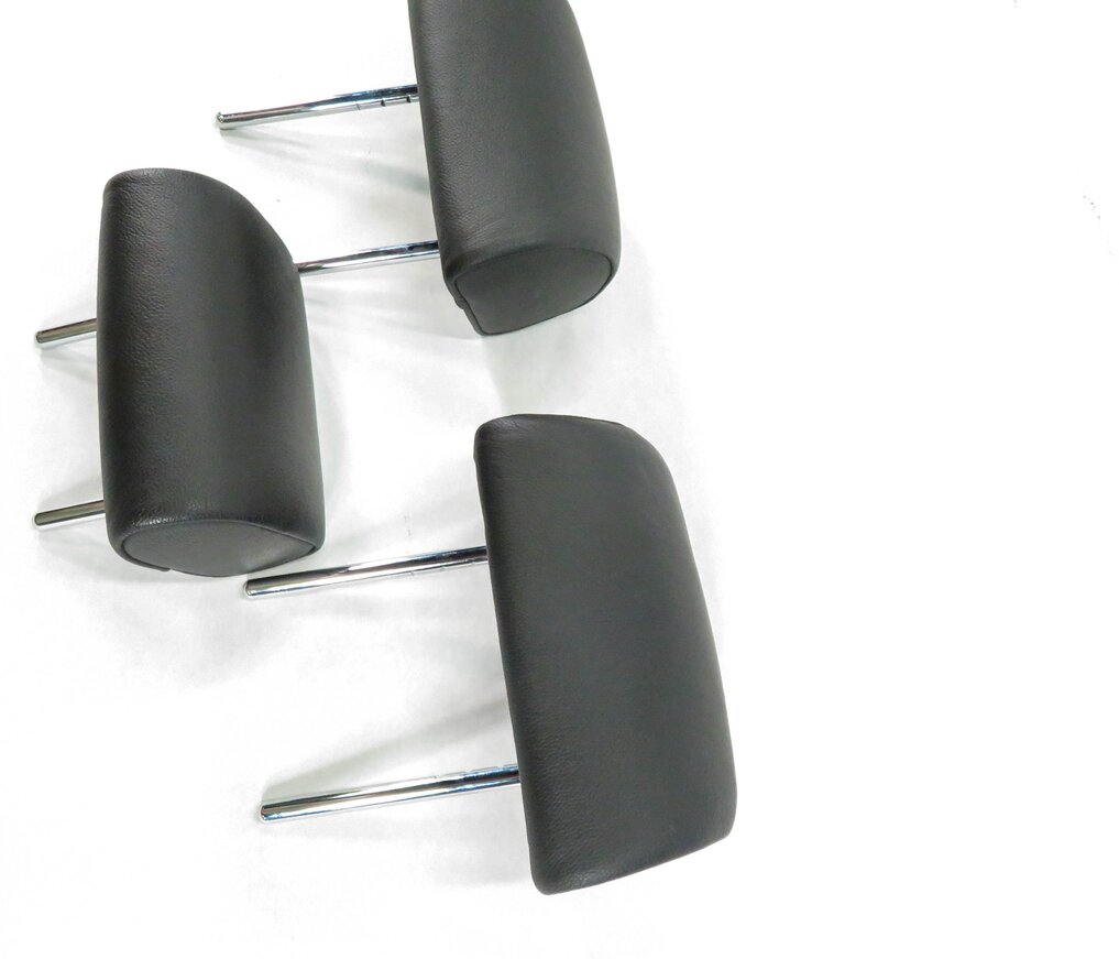 Thumbnail 3: 2008 BMW X5 (E70) REAR 2nd SECOND ROW (BLACK LEATHER) HEADREST SET-3