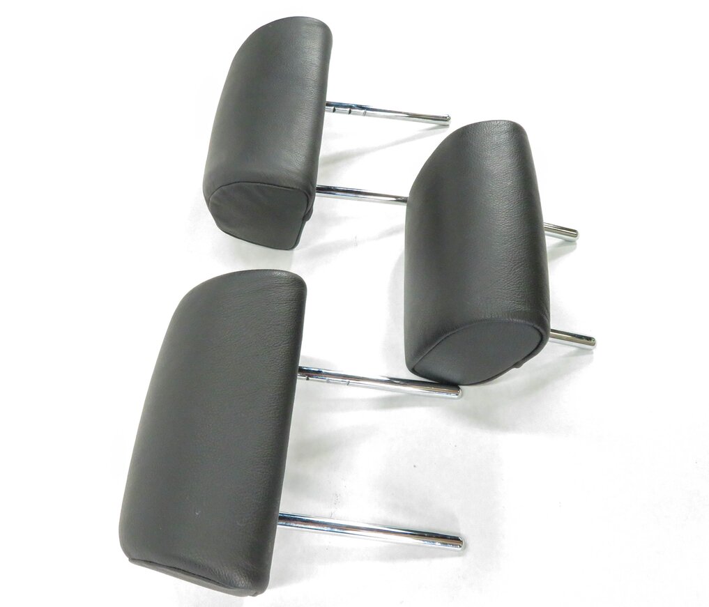 Thumbnail 4: 2008 BMW X5 (E70) REAR 2nd SECOND ROW (BLACK LEATHER) HEADREST SET-3