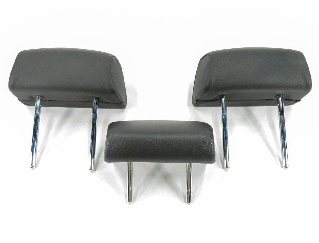 Thumbnail 5: 2008 BMW X5 (E70) REAR 2nd SECOND ROW (BLACK LEATHER) HEADREST SET-3