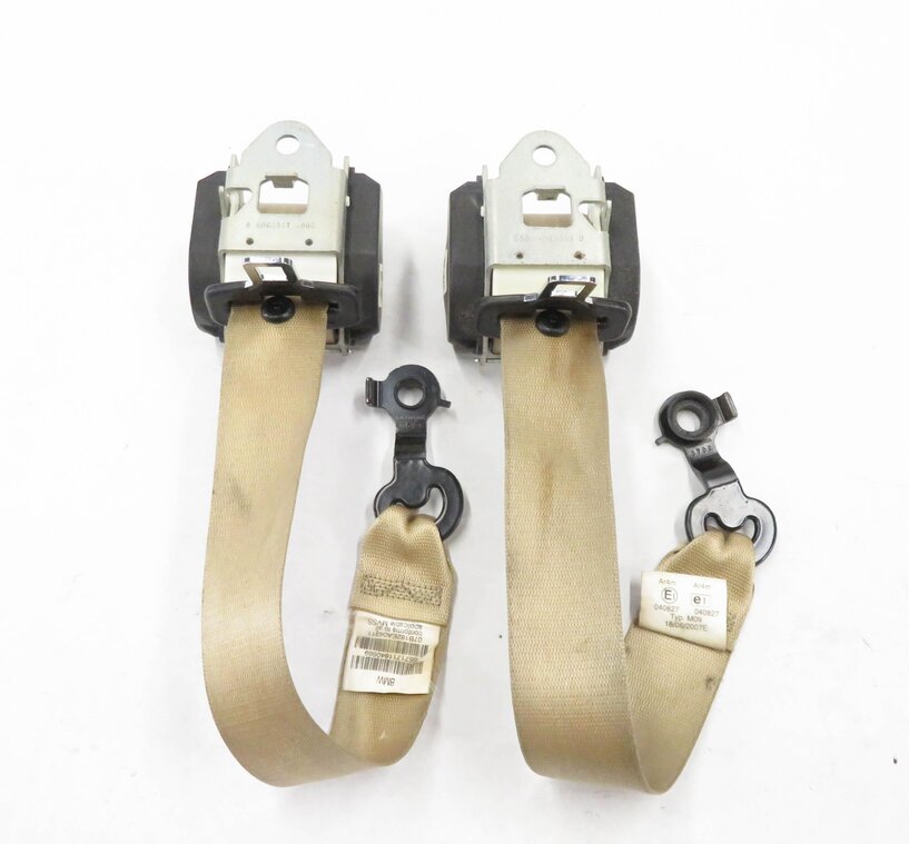 Thumbnail 5: 2007 BMW X5 (E70) REAR 3rd THIRD ROW SEATBELT BUCKLE RETRACTOR SET-2 (BEIGE)