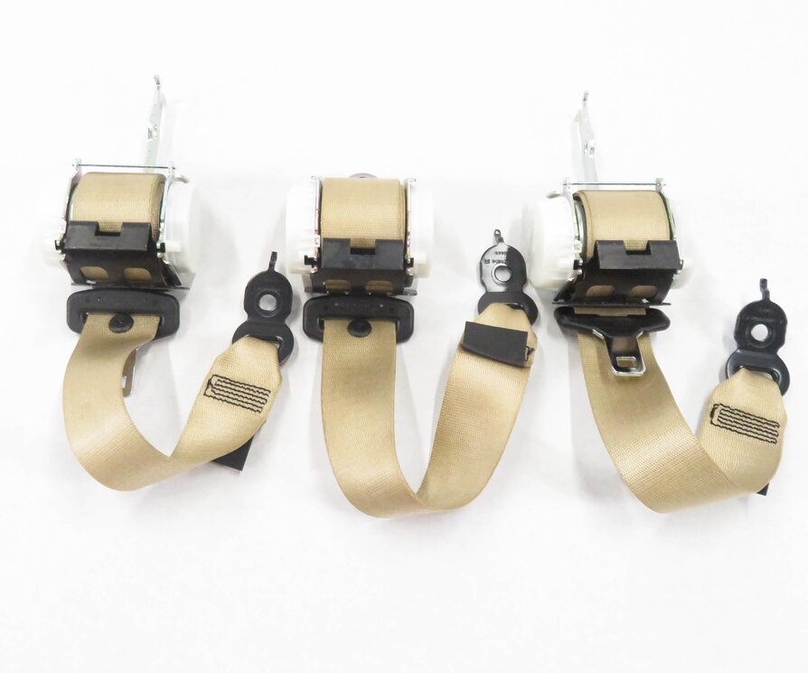Thumbnail 2: 11 BMW 535i (F10) REAR LEFT RIGHT & CENTER SEATBELT RETRACTOR SET (3) (BEIGE)