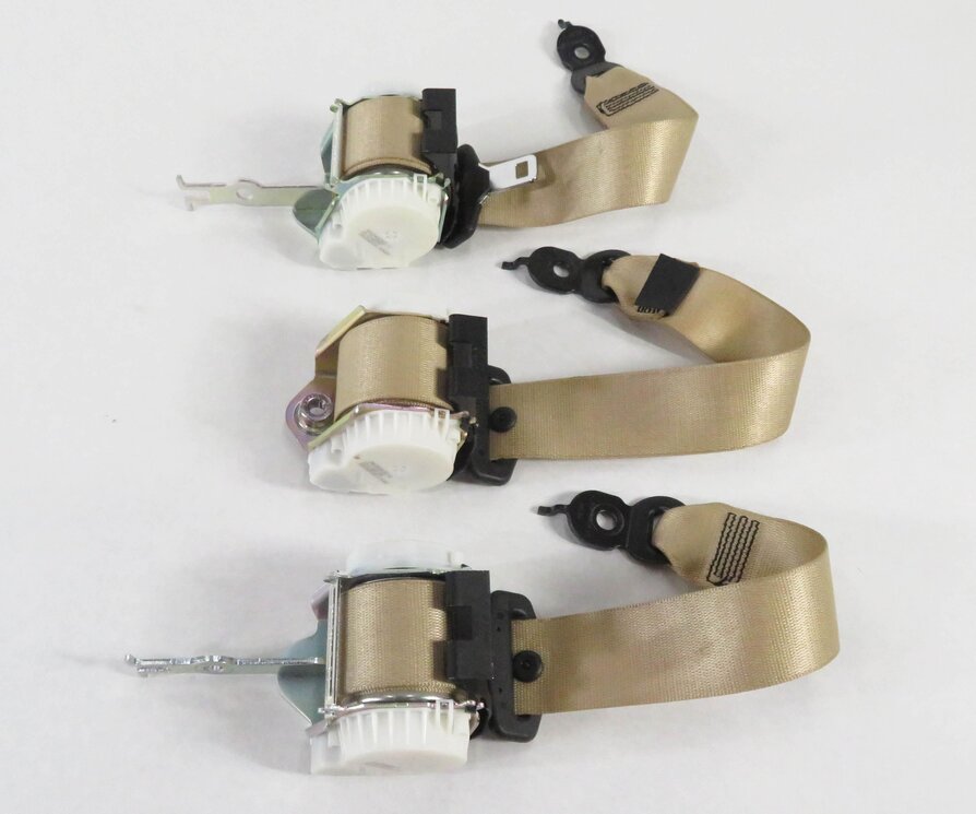 Thumbnail 3: 11 BMW 535i (F10) REAR LEFT RIGHT & CENTER SEATBELT RETRACTOR SET (3) (BEIGE)