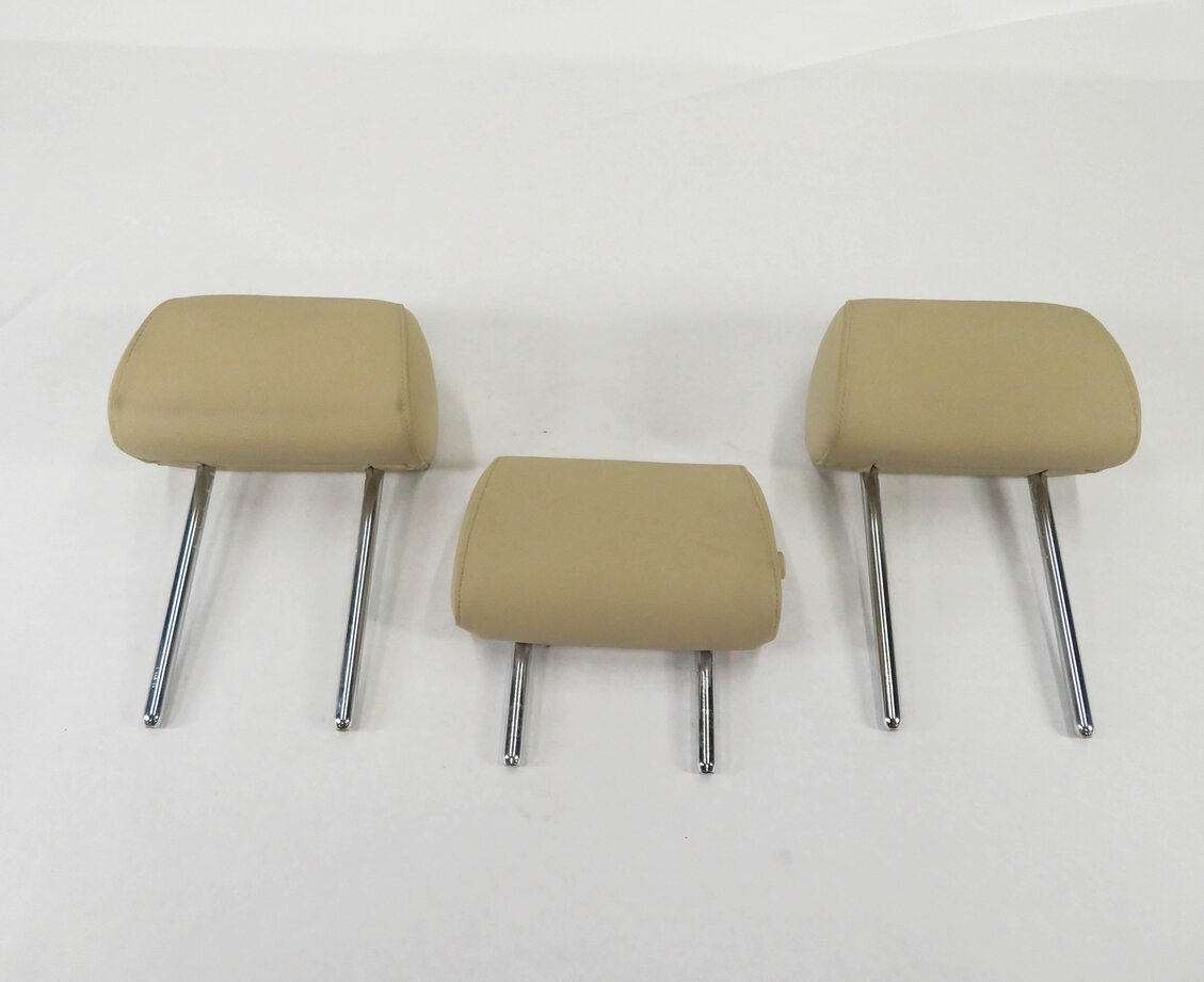 Thumbnail 2: 11 BMW 535i (F10) REAR LEFT RIGHT & CENTER HEADREST SET (3) BEIGE DAKOTA LEATHER