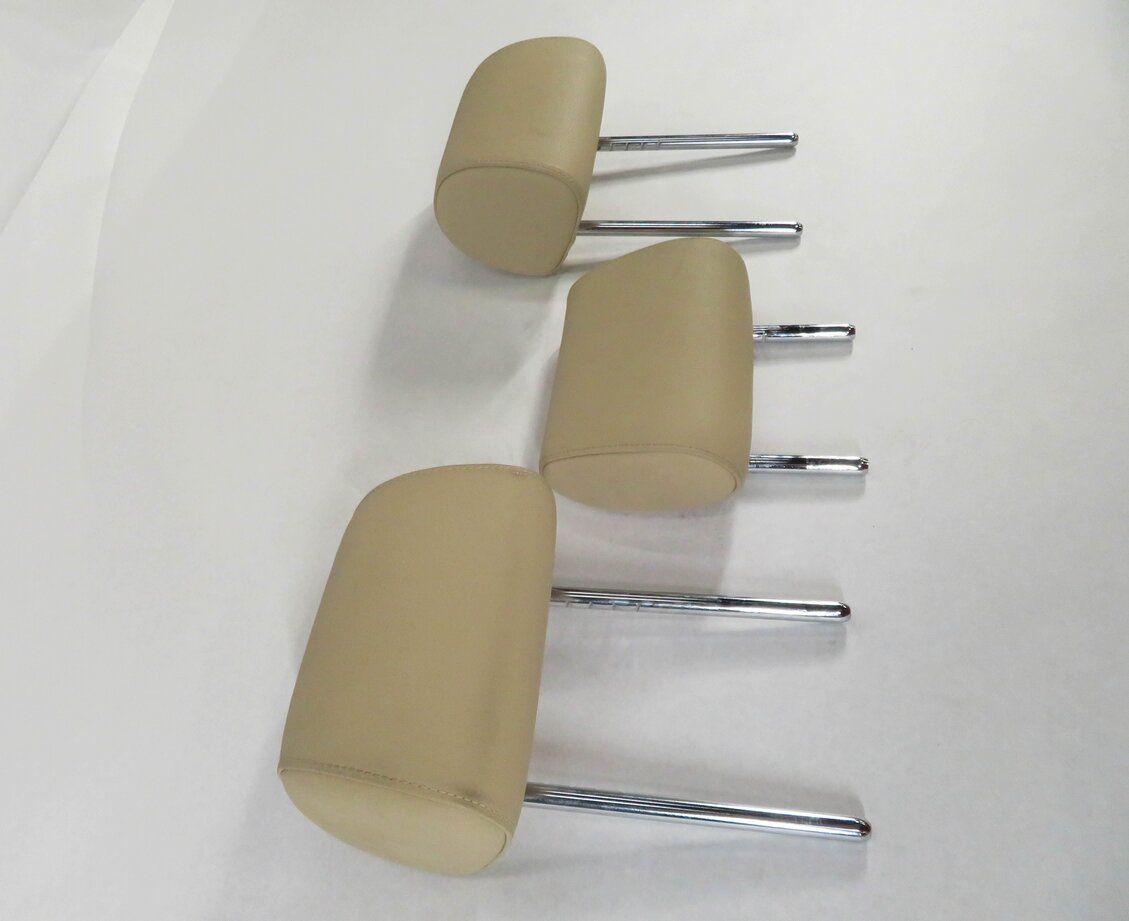 Thumbnail 4: 11 BMW 535i (F10) REAR LEFT RIGHT & CENTER HEADREST SET (3) BEIGE DAKOTA LEATHER