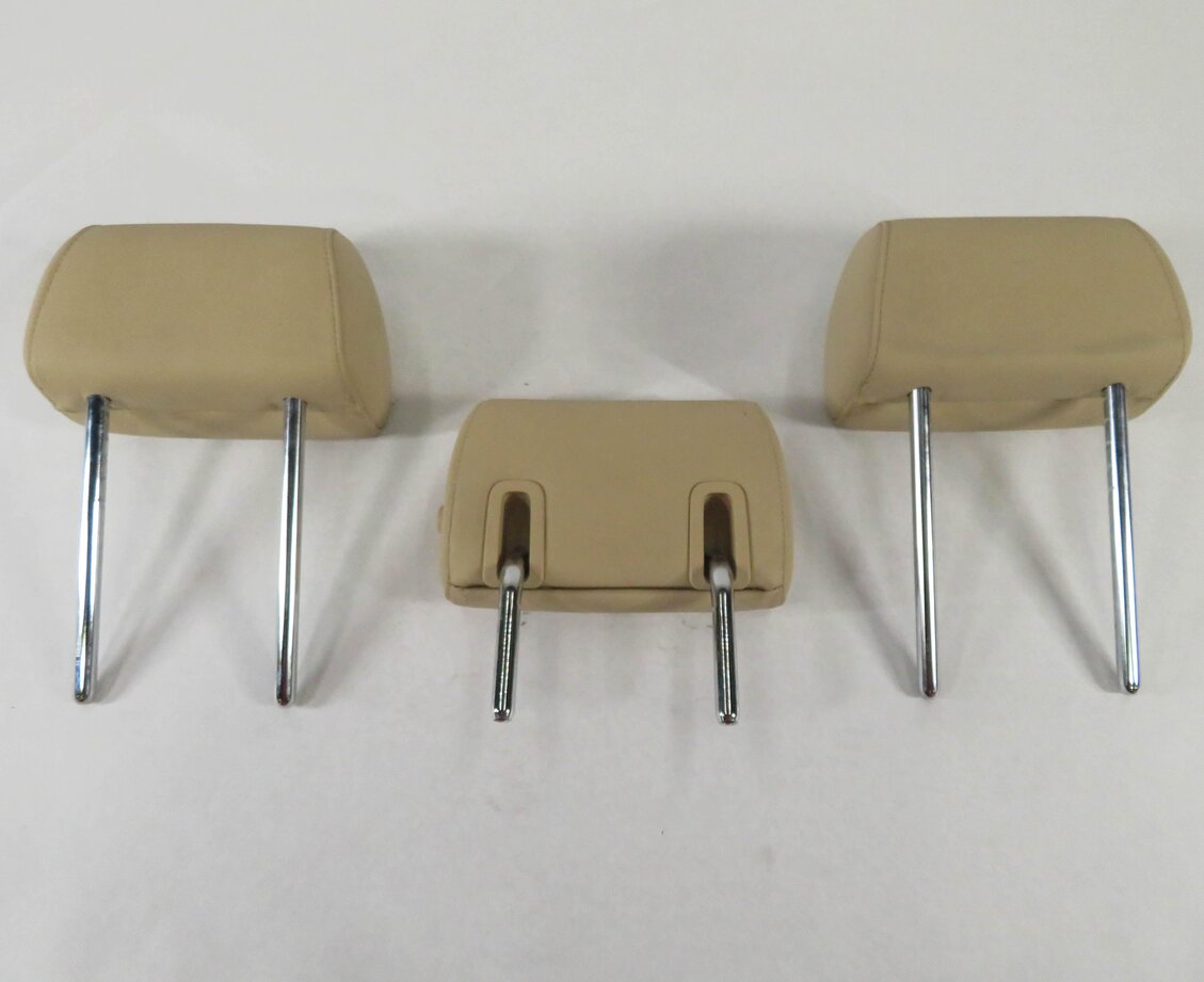 Thumbnail 5: 11 BMW 535i (F10) REAR LEFT RIGHT & CENTER HEADREST SET (3) BEIGE DAKOTA LEATHER