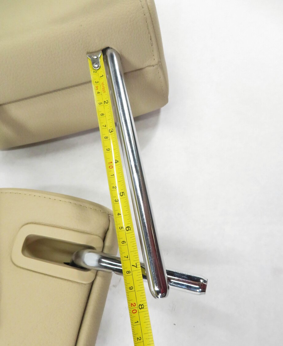 Thumbnail 7: 11 BMW 535i (F10) REAR LEFT RIGHT & CENTER HEADREST SET (3) BEIGE DAKOTA LEATHER