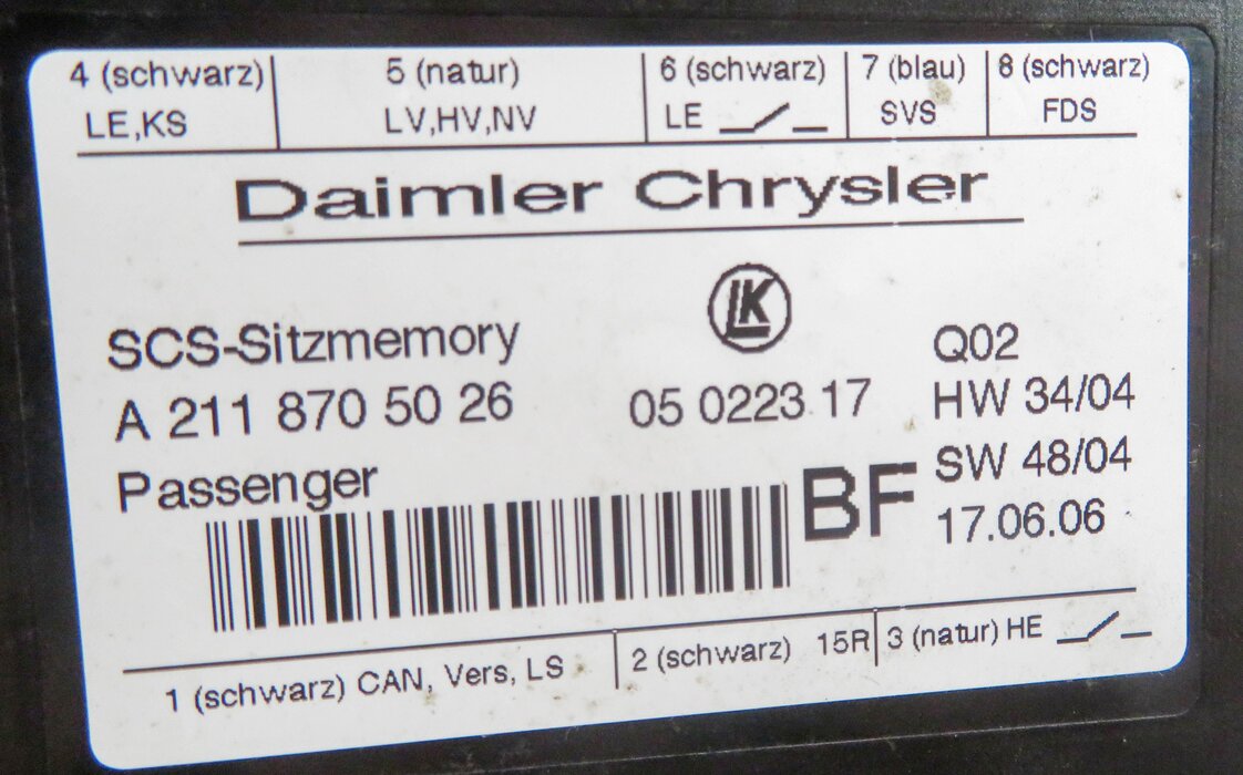 Thumbnail 7: 2007 MERECEDES BENZ GL450 (X164) RIGHT FRONT PASSENGER SEAT CONTROL MODULE