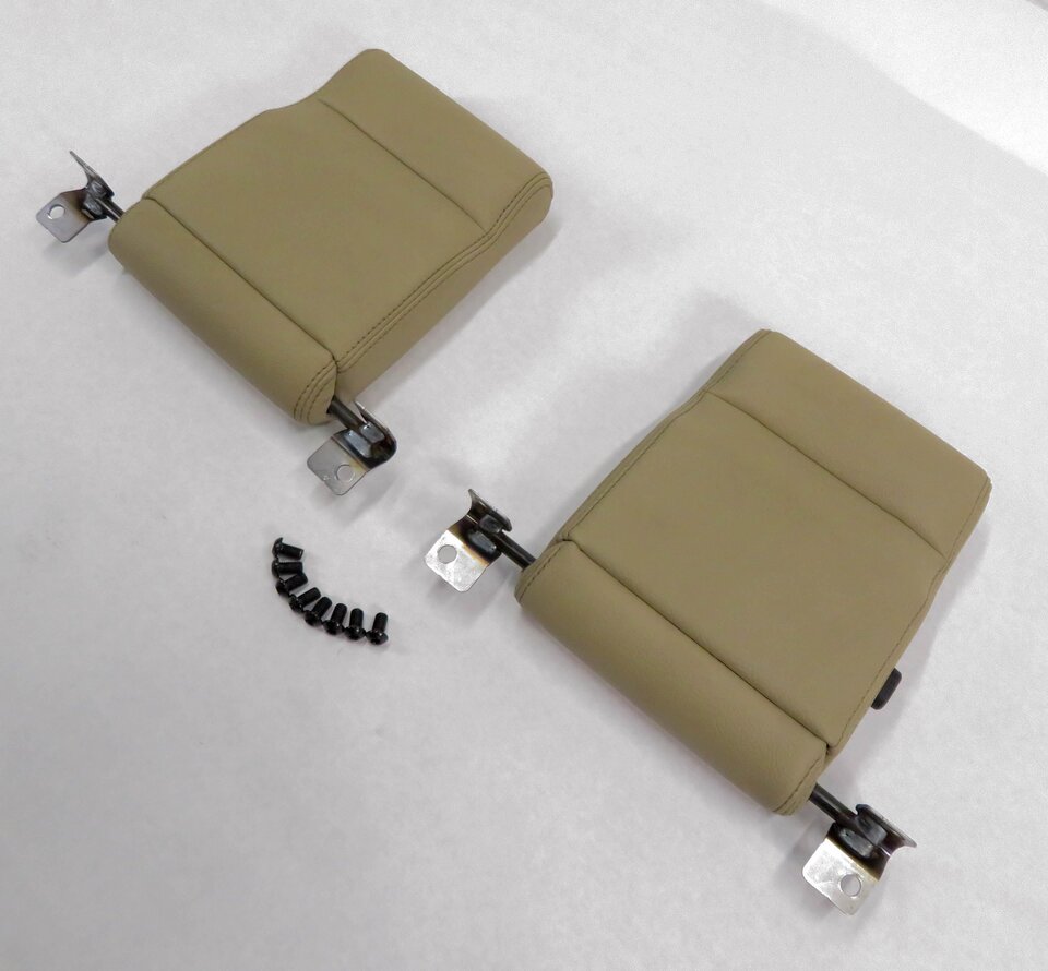 2015 LAND ROVER LR4 - REAR 3rd THIRD ROW (ALMOND BEIGE LEATHER) HEADREST SET-2